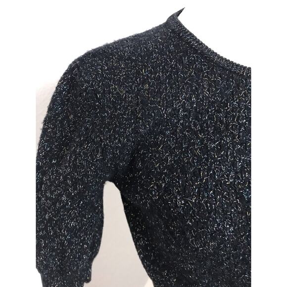 Marc Jacobs Crop Cardigan Sweater Multicolor Metallic Threads - Picture 4 of 10